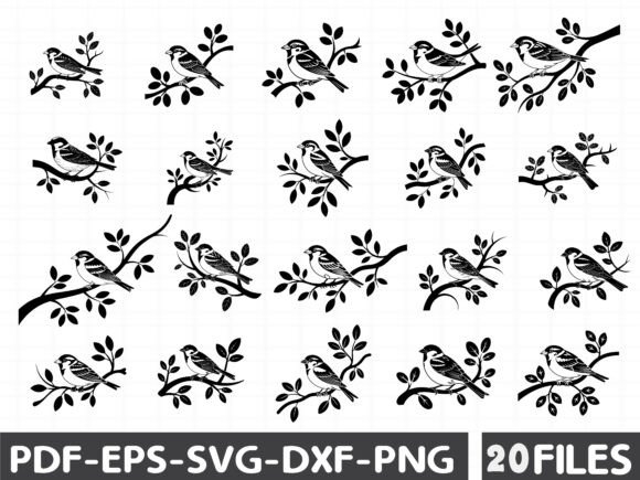 Birds on Branches Svg