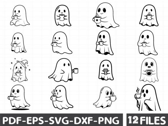 Black Illustration Art Cute Ghost Vector