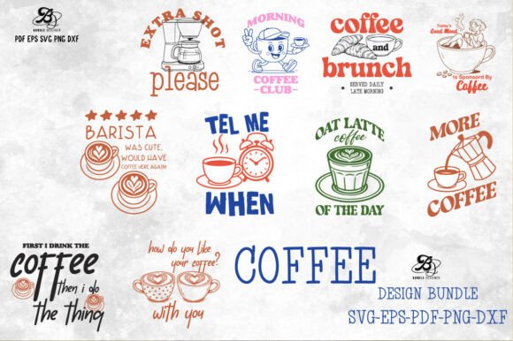 Coffee Lover Quote Hand-drawn SVG Bundle
